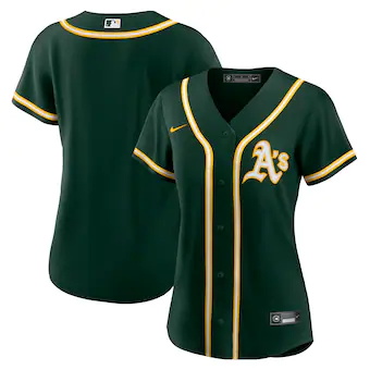 womens nike green oakland athletics alternate replica team 